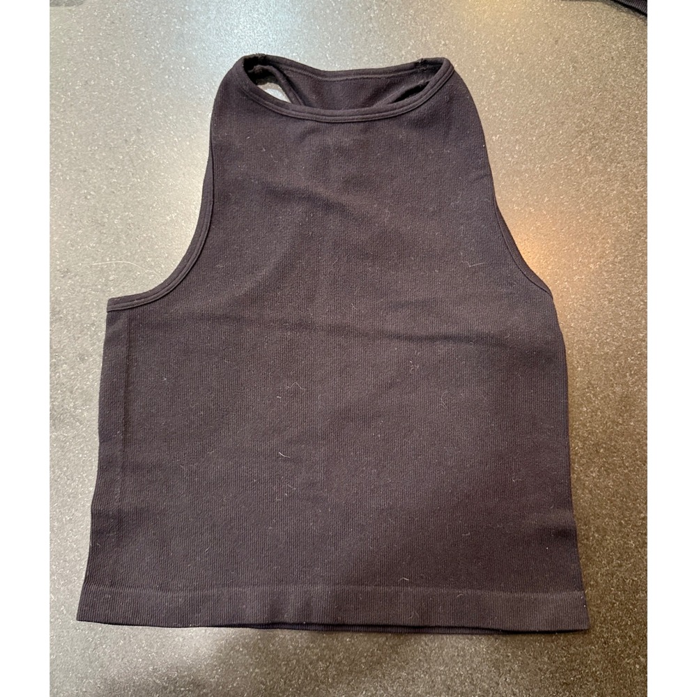 Intimately Free People Tank Top XS/S Black Ribbed Racerback Crop Boho Festival